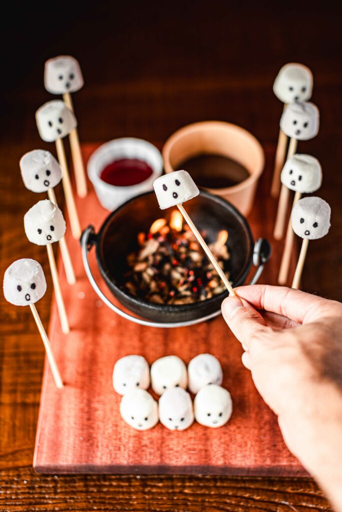 Creepy Cauldron Campfire Marshmallows