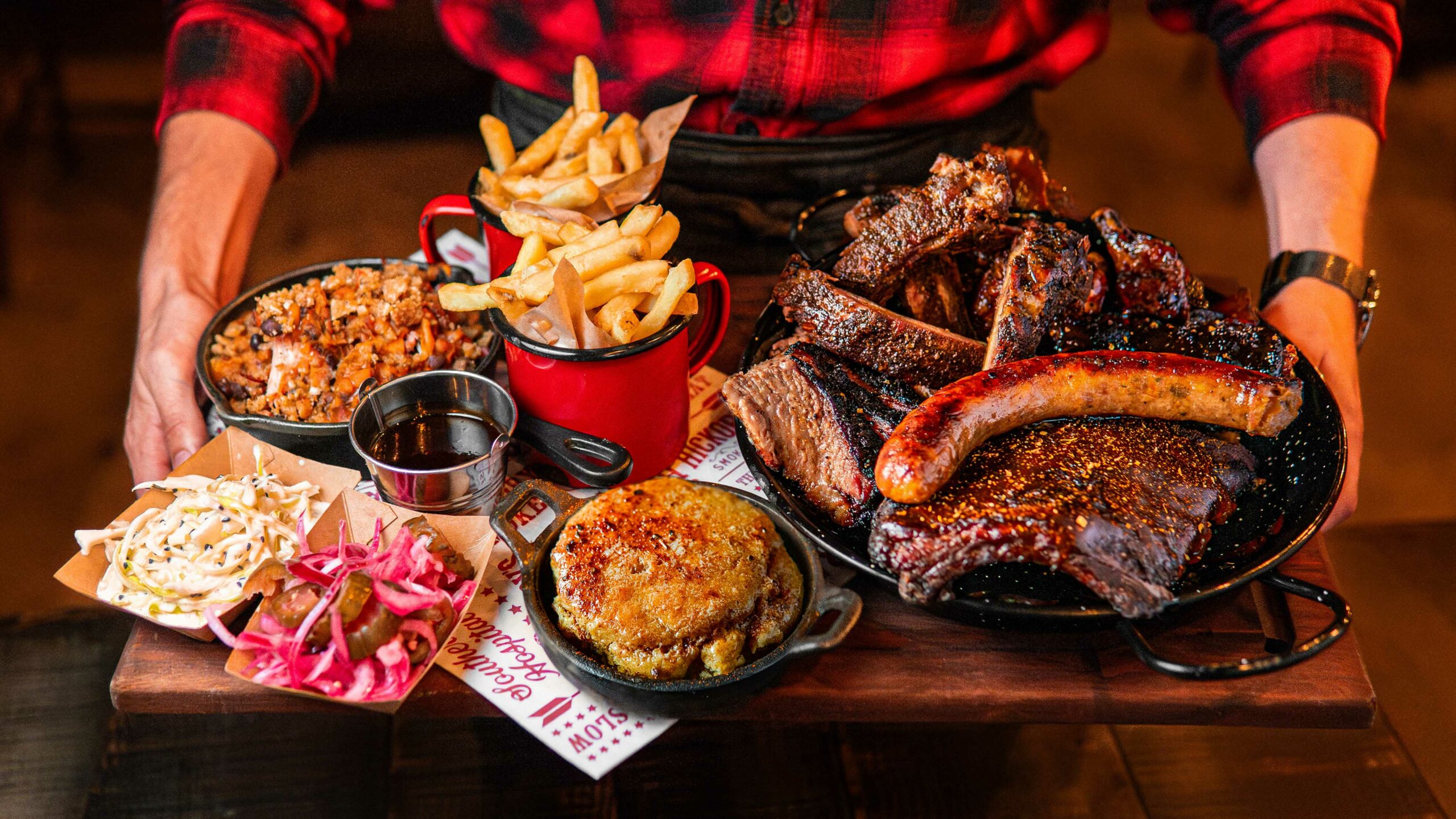 Authentic Smokehouse Platter at Hickory's Standish