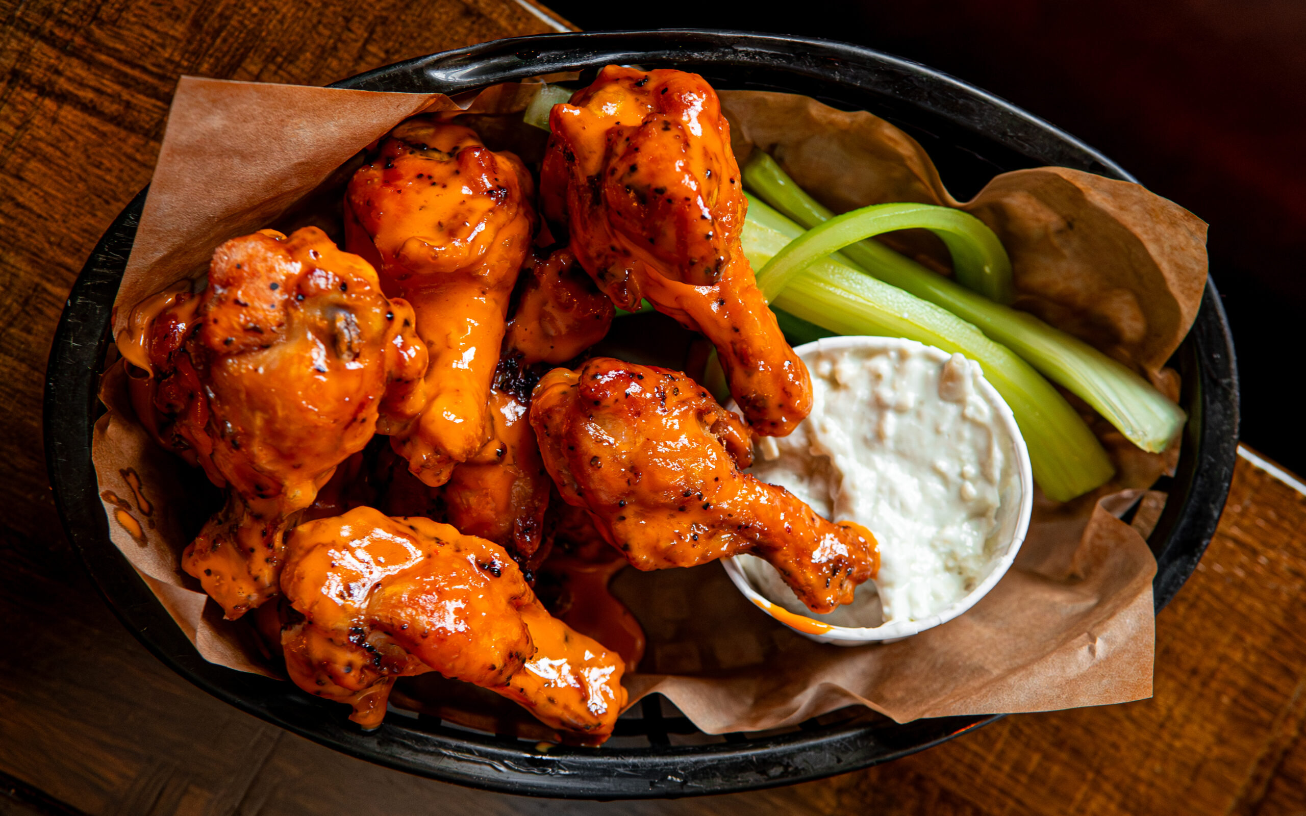 Louisiana Hot Chicken Wings at Hickory's Smokehouse National BBQ Month